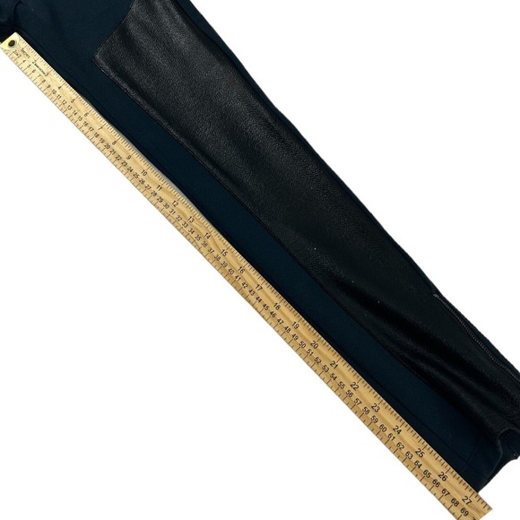 BCBG Maxazria faux leather panel Elastic Waist Pleated Zipper Dark Blue Size XS - Picture 9 of 11